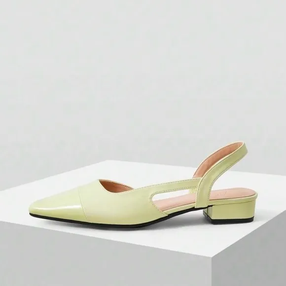 Light Green pointed toe Slingback Women's flat Shoes