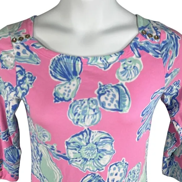 Lilly Pulitzer M UPF 50  Sophie Shift Dress Pink Pout Barefoot Princess Vacation