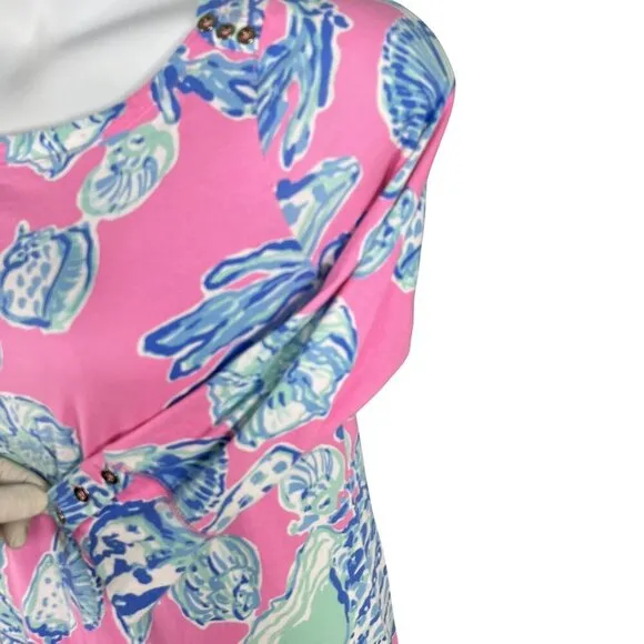 Lilly Pulitzer M UPF 50  Sophie Shift Dress Pink Pout Barefoot Princess Vacation