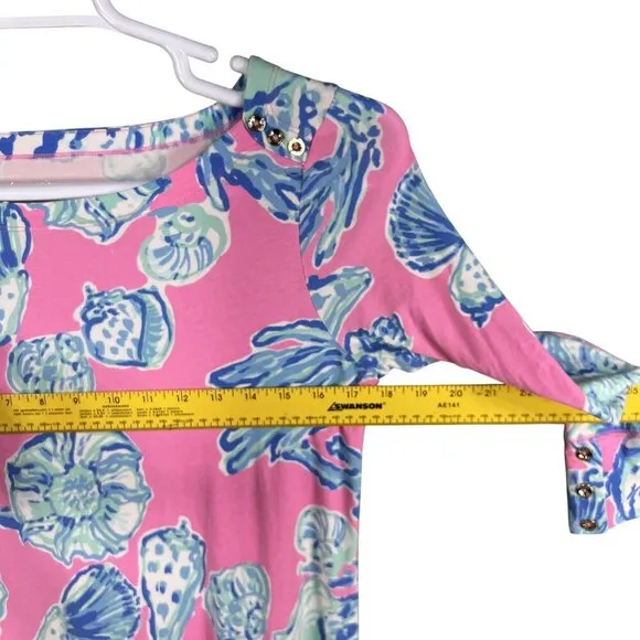 Lilly Pulitzer M UPF 50  Sophie Shift Dress Pink Pout Barefoot Princess Vacation