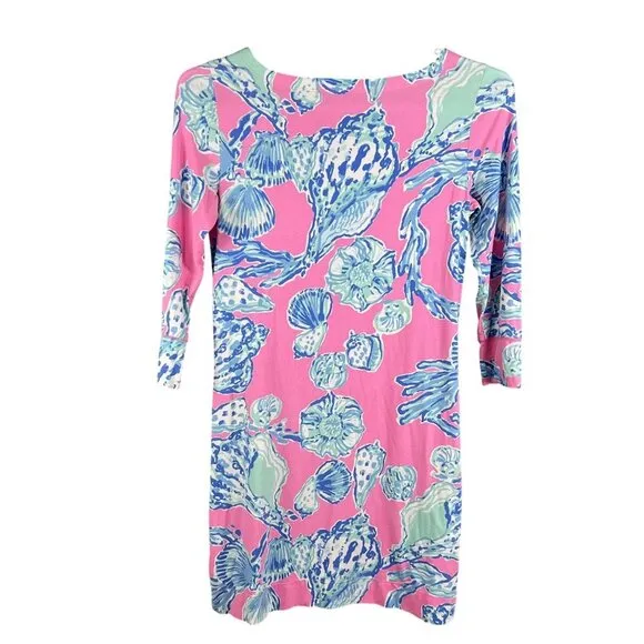 Lilly Pulitzer M UPF 50  Sophie Shift Dress Pink Pout Barefoot Princess Vacation