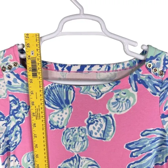 Lilly Pulitzer M UPF 50  Sophie Shift Dress Pink Pout Barefoot Princess Vacation