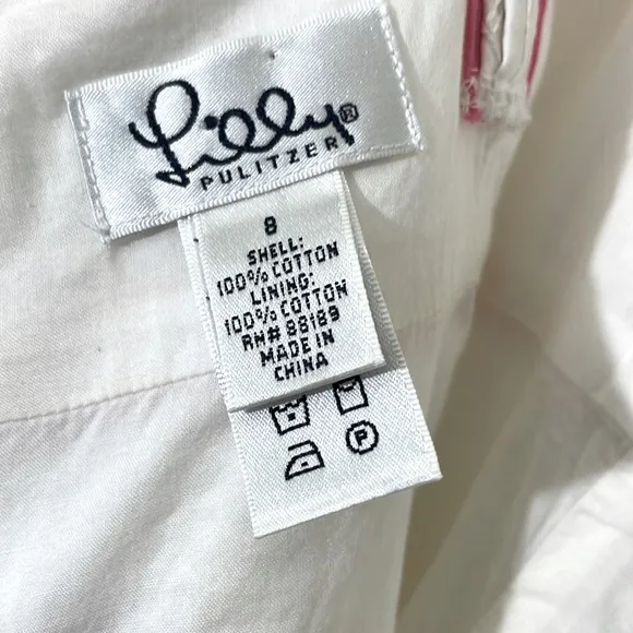 Lilly Pulitzer White With Pink Trim Dress Size 8