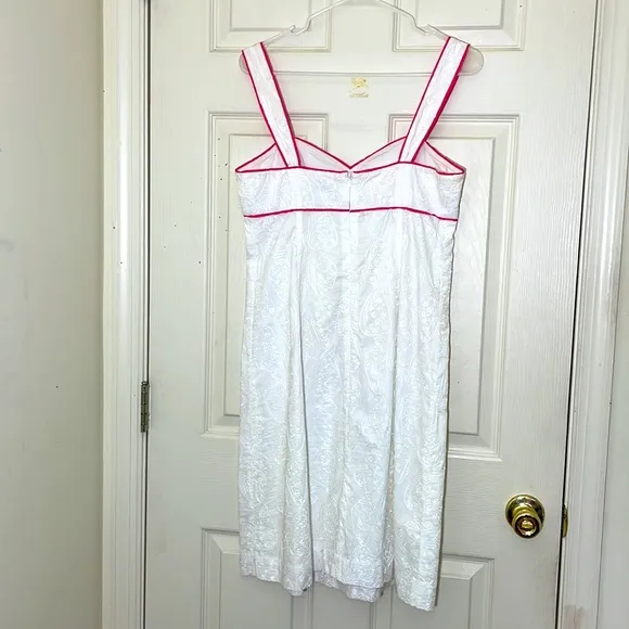 Lilly Pulitzer White With Pink Trim Dress Size 8