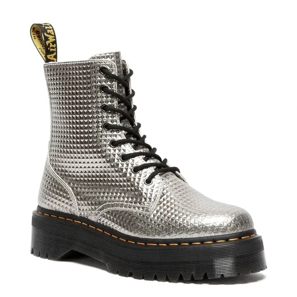 LIMITED EDITION! Doc Martens Jadon Silver Stud Emboss Leather Platform Boots