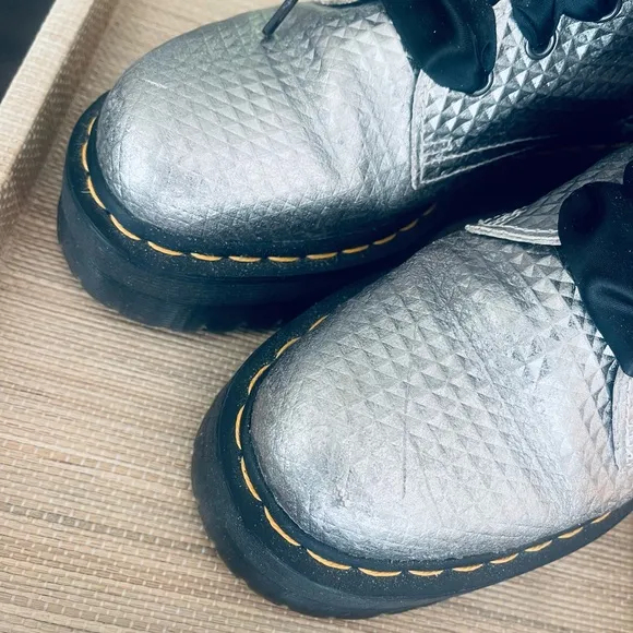 LIMITED EDITION! Doc Martens Jadon Silver Stud Emboss Leather Platform Boots