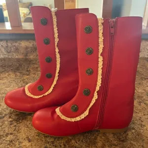 Liv &amp; Mia‎ Girls Military Style Lace Ruffle Trimmed Boots size 3Y