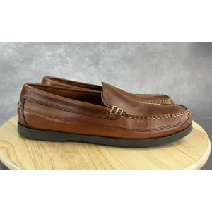 LL Bean Casco Bay Boat Mocs Mens Size 10.5D Brown Leather Venetian Loafers