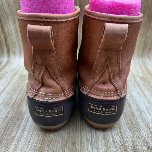 LL Bean Insulated Duck Boots Men's Size 12 M Shoes Brown Made In USA Leather