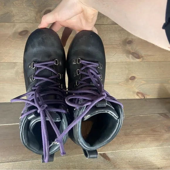 ll bean knifes edge womens szie 7.5 shoes black leather waterproof hiking boots