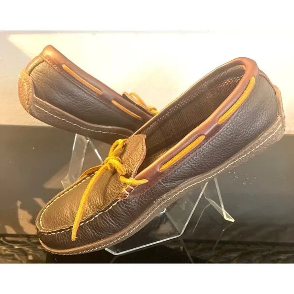 LL Bean Pebble Leather Moccasin Slip-On Loafer Driving Shoes Mens Size 8