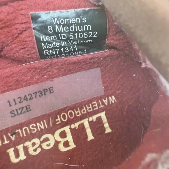 LL BEAN Primaloft Quilt Ultralight WP Slip On Men Sz 8 Mountain Red Dark…