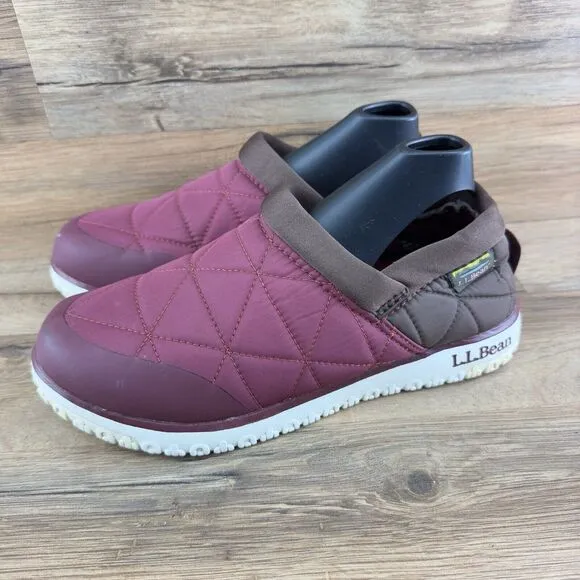 LL BEAN Primaloft Quilt Ultralight WP Slip On Men Sz 8 Mountain Red Dark…