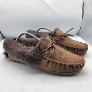LL Bean Wicked Good Womens 11 Brown Moccision Slipper Shoes Comfort Winter Warm