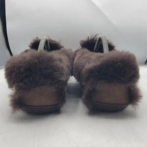 LL Bean Wicked Good Womens 11 Brown Moccision Slipper Shoes Comfort Winter Warm