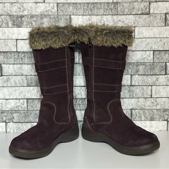 LL Bean Womens 8 Tall 2 Buckle Waterproof Warm Lined Boots