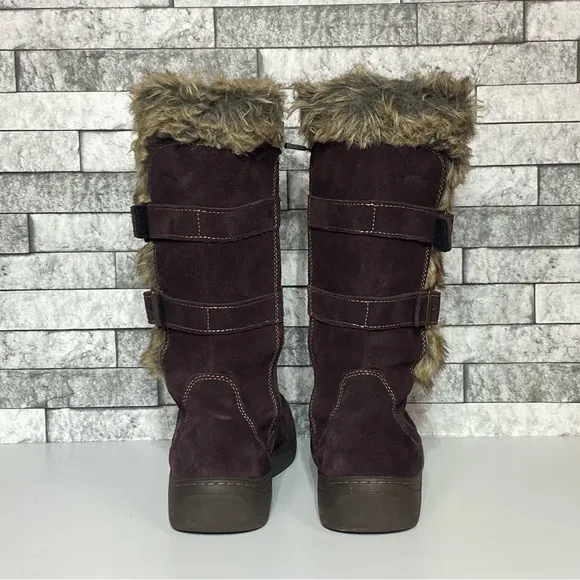 LL Bean Womens 8 Tall 2 Buckle Waterproof Warm Lined Boots