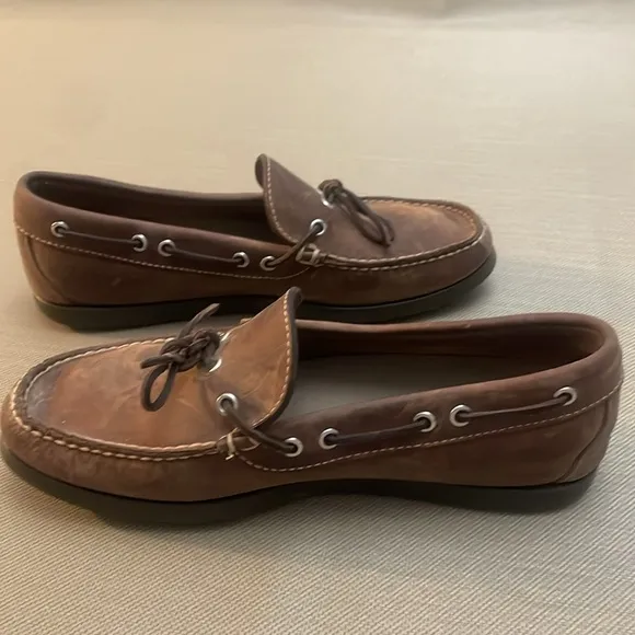 L.L. Beans Men’s Brown Leather Boat Shoes Loafers Size 9