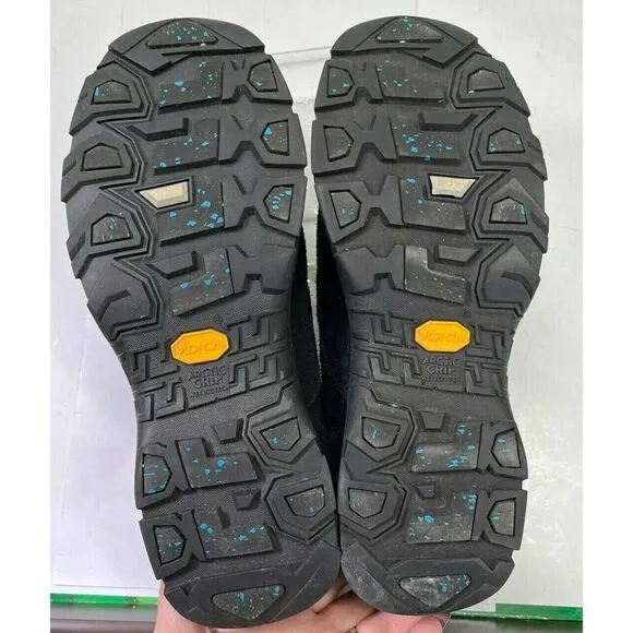 L.L. Bean Mens 9 M Black Snow Shoes Vibram Tek 2.5 Arctic Grip Primaloft Slip On