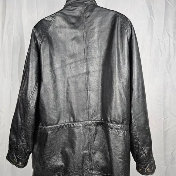 London Fog Insulated Leather Jacket Men's XL (Black)