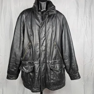 London Fog Insulated Leather Jacket Men's XL (Black)
