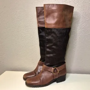 Lucky Brand Boots Abeni2 Tall Boot Brown-Tobacco Leather Cow Hair