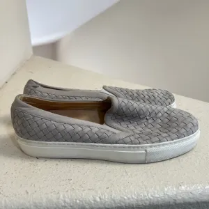 M Gemi Womens Cerchio Woven Leather Sneakers S Slip On Shoes Gray Size 10