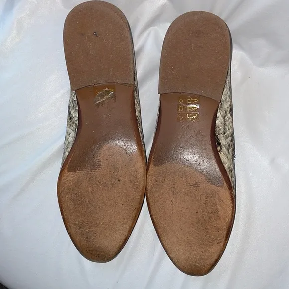 Madewell Frances Snake Embossed Leather Loafer in Warm Ash Multi color size 9.5