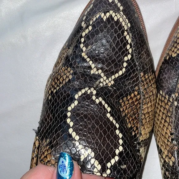 Madewell Frances Snake Embossed Leather Loafer in Warm Ash Multi color size 9.5