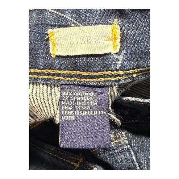 Madewell Women's Dark Wash Straight Leg Jeans Size 4 (27) Blue Denim