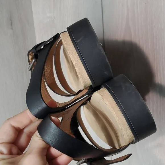 Madewell Womens The Addie  Leather Platform Tractor Sandals shoes sz 9.5