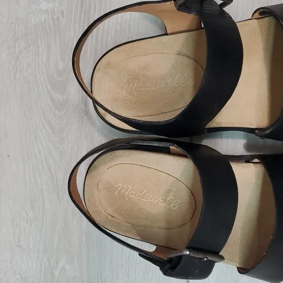 Madewell Womens The Addie  Leather Platform Tractor Sandals shoes sz 9.5
