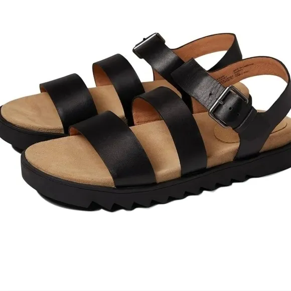 Madewell Womens The Addie  Leather Platform Tractor Sandals shoes sz 9.5