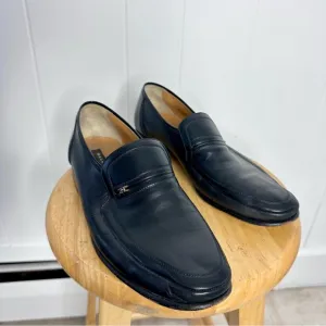 Magnanni Black Leather Slip On Loafers