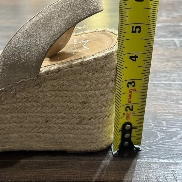 Marc Fisher Andela Wedge Leather Suede Espadrille Sandal Size 10 Women