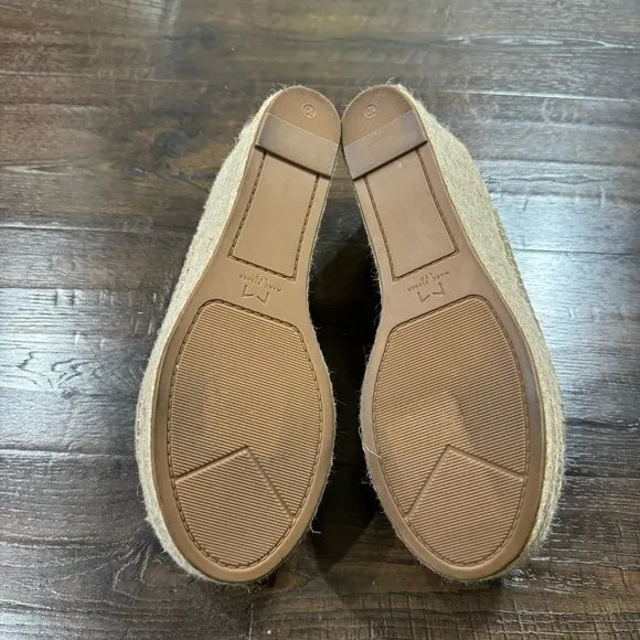 Marc Fisher Andela Wedge Leather Suede Espadrille Sandal Size 10 Women