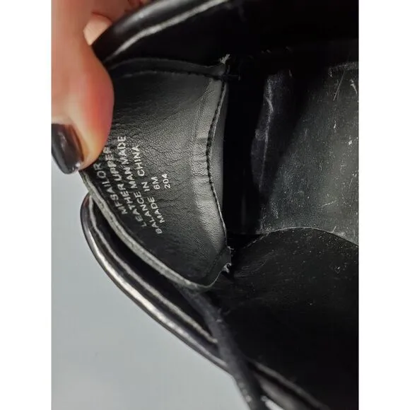 Marc Fisher Sailor Oxford‎ Dress Shoes Boys Size 6M Black Leather Almond Toe EUC