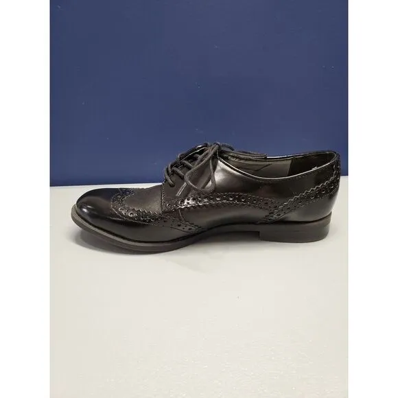 Marc Fisher Sailor Oxford‎ Dress Shoes Boys Size 6M Black Leather Almond Toe EUC