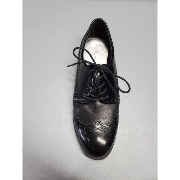 Marc Fisher Sailor Oxford‎ Dress Shoes Boys Size 6M Black Leather Almond Toe EUC