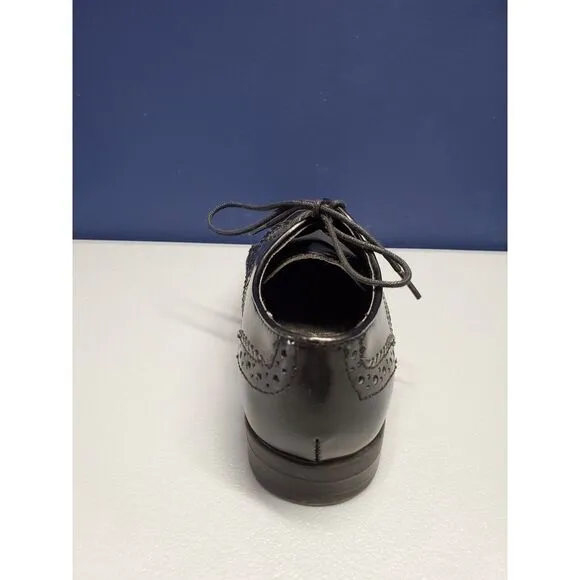 Marc Fisher Sailor Oxford‎ Dress Shoes Boys Size 6M Black Leather Almond Toe EUC