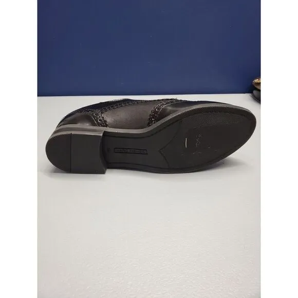 Marc Fisher Sailor Oxford‎ Dress Shoes Boys Size 6M Black Leather Almond Toe EUC