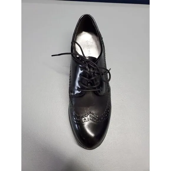 Marc Fisher Sailor Oxford‎ Dress Shoes Boys Size 6M Black Leather Almond Toe EUC