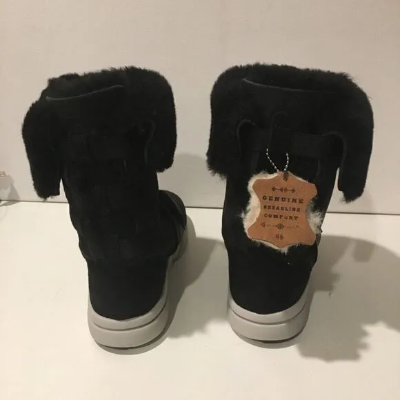 Mark Nason Sneaker Sherling Boot BlackSatin Bow 11