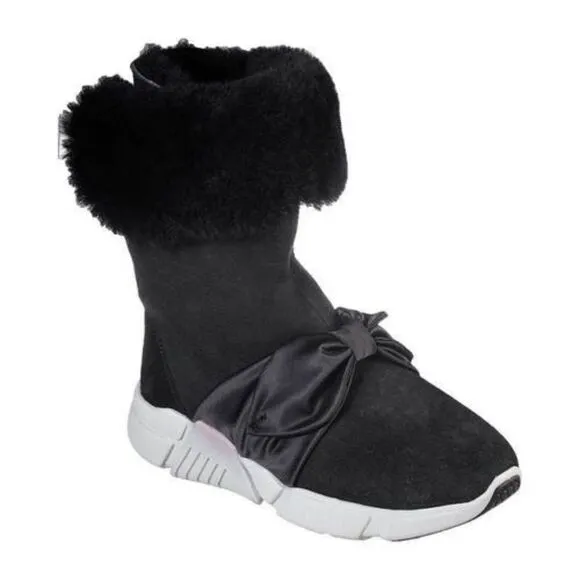 Mark Nason Sneaker Sherling Boot BlackSatin Bow 11