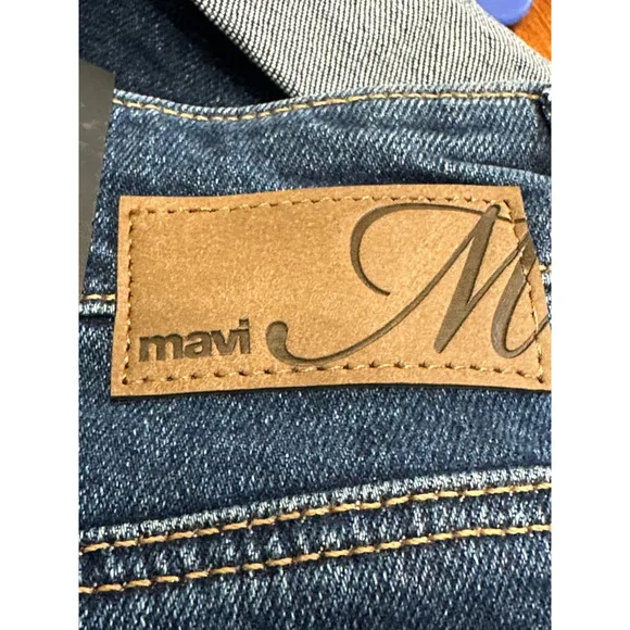 Mavi Ella Jean Shorts Stretch Cuffed Pockets High Rise Dark Wash Blue W 25 NWT
