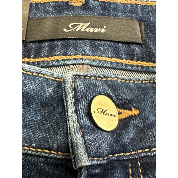 Mavi Ella Jean Shorts Stretch Cuffed Pockets High Rise Dark Wash Blue W 25 NWT
