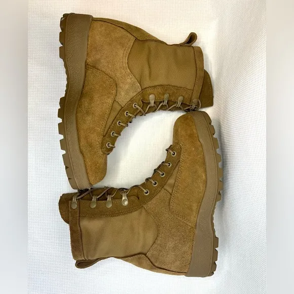 McRae Footwear Gore-Tex Lace-Up Combat Army Military Boots Tan Size 6.5W Wide