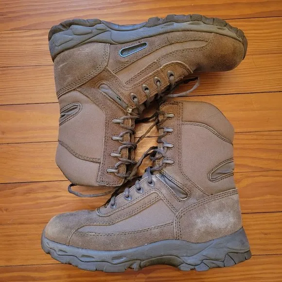 McRae Mens 6.5 R Tan Leather Military Combat Boots Lace Up Moto Hot Weather Terr