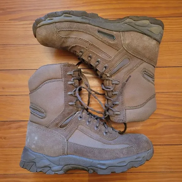 McRae Mens 6.5 R Tan Leather Military Combat Boots Lace Up Moto Hot Weather Terr