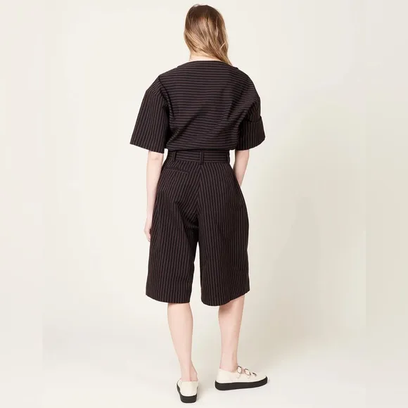 Melio Short in Black Stripe Canvas